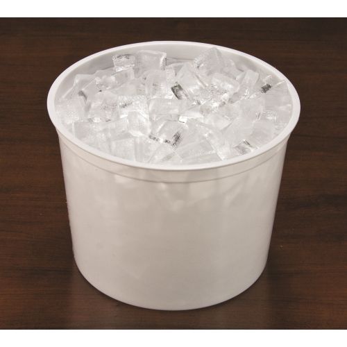 2 Quart Round Plastic Ice Bucket, White